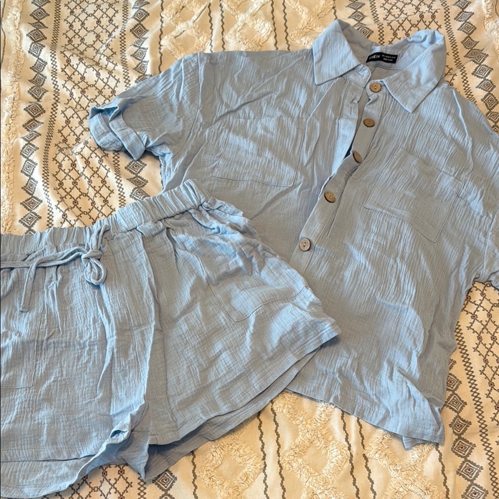 SHEIN Sky Blue Casual Set